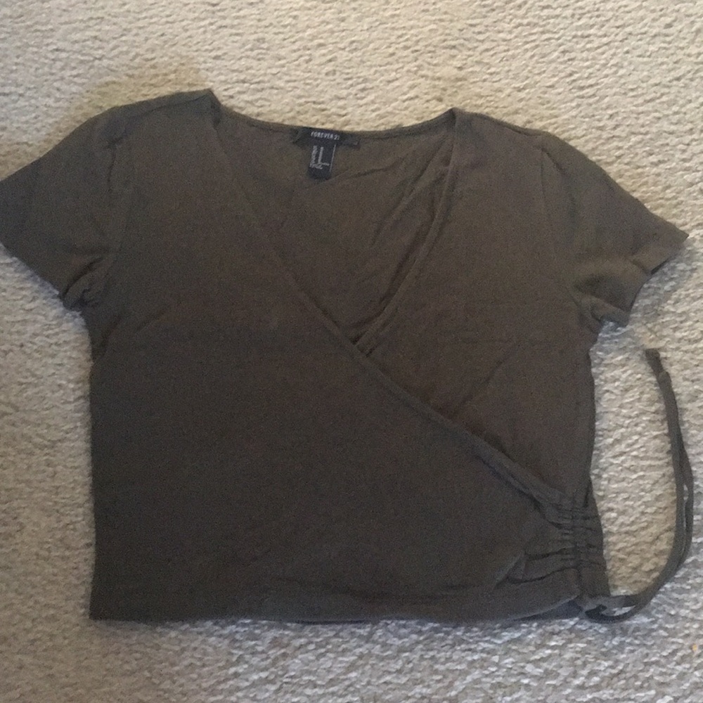 Forever21 dark green cropped top